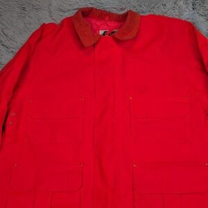 Cedar Key Jacket‎ Mens M Orange Rain  Coat Hunting Pockets Zip Up Outdoors